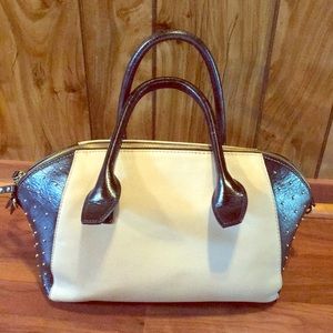 Gianni Bini Faux Leather Black and Tan Purse